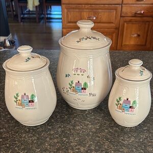 Stoneware Canister Set of 3